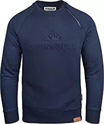 Grin&amp;Bear Pullover & Strickmode Grin&amp;Bear Herren Slim fit Crew Neck Pullover Sweatshirt mit gestempeltem Design Logo GEC548