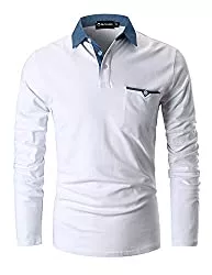 GHYUGR Poloshirts GHYUGR Poloshirts Herren Basic Langarm Baumwolle Polohemd Denim Nähen Golf T-Shirt S-XXL