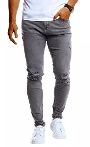 Leif Nelson Jeans Leif Nelson Herren Jeans Hose Slim Fit Denim Blaue graue Lange Jeanshose für Männer Coole Jungen weiße Stretch Freizeithose Schwarze Cargo Chino Sommer Winter Basic