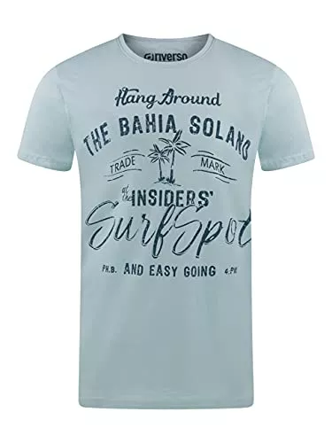 riverso T-Shirts riverso Herren T-Shirt RIVLeon Rundhals O-Neck Kurzarm Tee Shirt Print Regular Fit 100% Baumwolle Grün Blau Weiß Grau Rot Orange S M L XL 2XL 3XL 4XL 5XL