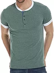 HAUSEIN T-Shirts Herren Casual T-Shirts Sommer Kurzarm Knopf Basic T-Shirts Tops Henley