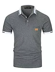 GHYUGR Poloshirts GHYUGR Herren Poloshirt Baumwolle Kurzarm Shirt klassisch Plaid T-Shirt