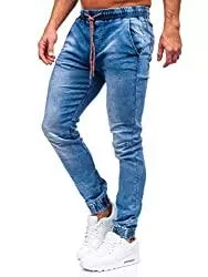 BOLF Jeans BOLF Herren Jeans Jogger Denim Style Sweathose Jogg Jeans Used Look Jeanspants Destroyed Freizeit Casual Style Slim Fit Narrow Leg 6F6