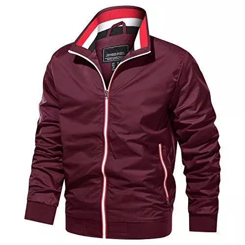 TACVASEN Jacken TACVASEN Herren Jacke Frühling College Jacke Übergangsjacke Bomberjacke Sommer Baseballjacke mit Stehkragen