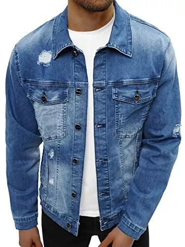 OZONEE Jacken OZONEE Herren Jeansjacke Jacke Jeans Winterjacke Gefüttert Übergangsjacke Herbstjacke Vintage Herrenjacke Winter Übergangs Denim Bikerjacke Sherpa Jacket Übergangs