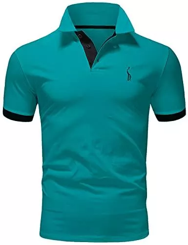 GLESTORE Poloshirts GLESTORE Poloshirt Herren, T Shirts Männer, Hemd Herren Kurzarm Giraffe Stickerei T-Shirt Sommer Slim Fit Golf Sports
