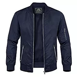 MAGCOMSEN Jacken MAGCOMSEN Herren Leicht Bomberjacke Casual Freizeit Dünn Übergangsjacke Herbst Fliegerjacke Winddicht Pilotenjacke Atmungsaktiv Outdoor Männer Blouson mit Zip-Taschen