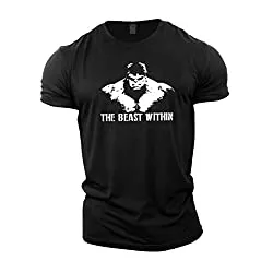 GYMTIER T-Shirts GYMTIER Bodybuilding-T-Shirt der Männer - Beast Within - Fitness-Trainingsoberteil