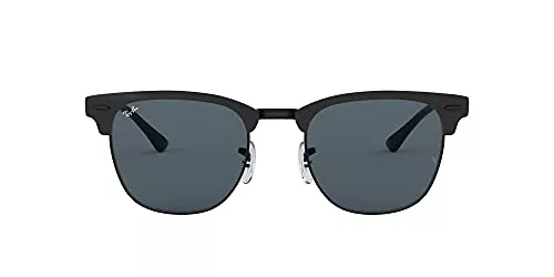 Ray-Ban Sonnenbrillen & Zubehör Ray-Ban Metall Clubmaster Sonnenbrillen in mattem Schwarz Blau RB3716 186/R5 51