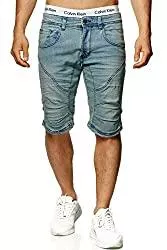 Indicode Shorts Indicode Herren Leon Shorts aus Baumwolle | Kurze Hose Regular Fit Bermuda Stretch Herrenshorts Denim-Optik Men Short Pants Jeans-Look Sommerhose kurz für Männer