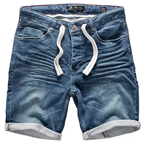 Amaci&amp;Sons Shorts Amaci&amp;Sons Herren Jeans Shorts Kordel Destroyed Kurze Hose Sommer Bermuda Verwaschen