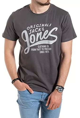 JACK &amp; JONES T-Shirts Herren T-Shirt Jack and Jones Rundhals Print Tee Regular Fit Crew Neck Top