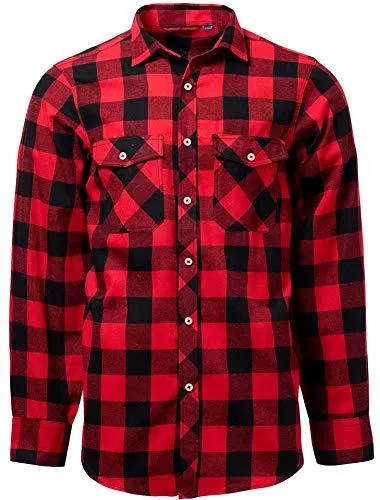 J.Ver Hemden J.Ver Herren Hemd Kariertes Freizeithemd Normale Passform Lange Ärmel Flanellhemden