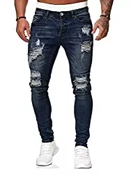 PIZOFF Jeans Pizoff Herren Superenge Skinny-Jeans mit Rissen an den Knien