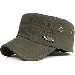 KUYOU Hüte & Mützen Kuyou Unisex Army Military Flat Cap Vintage Cotton Baseballmütze Kappe