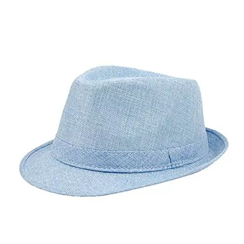 maozuzyy Hüte & Mützen maozuzyy Fedora Trilby Herren Filzhut Classic Solid Color Leinen Jazz Cap Herren Britischer Stil Plain Beach Hut Frühling Sommer Outdoor