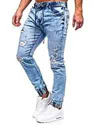 BOLF Jeans BOLF Herren Jeans Jogger Denim Style Sweathose Jogg Jeans Used Look Jeanspants Destroyed Freizeit Casual Style Slim Fit Narrow Leg 6F6