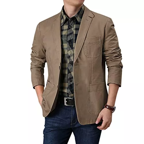 Cloudstyle Blazer Cloudstyle Herren Blazer mit 2 Knöpfen, bequem, lässig, Baumwolle, Regular Fit
