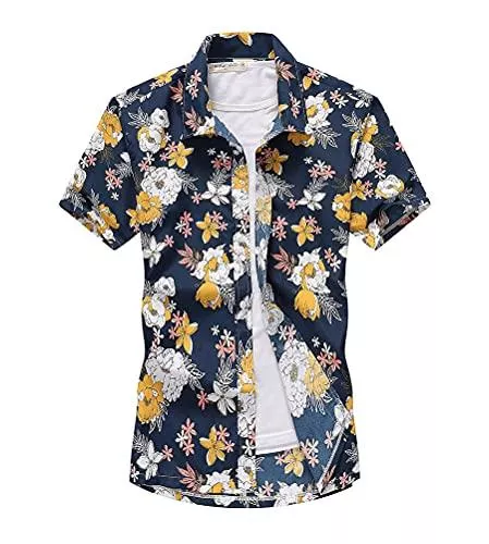 Onsoyours Hemden Onsoyours Herren Hemd mit Muster Kurzarmhemd Oversize Shirt Männer Shirts Bunte Herrenhemden Casual Locker 3D Gedruckt Sommerhemden Kent Kragen Hawaiihemd