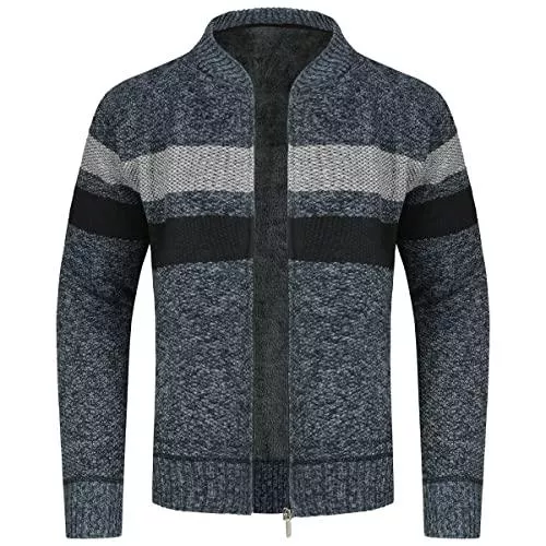 YOUTHUP Strickjacken YOUTHUP Herren Strickjacke Fleece Futter Pullover Strick Jacken Winter Dicker Strickpullover