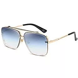 SHEEN KELLY Sonnenbrillen & Zubehör SHEEN KELLY Retro Metall Sonnenbrille Randlose Vintage Square Sonnenbrille Herrenmode 100% UV400 Schutz für den Außenbereich