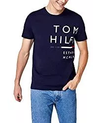 Tommy Hilfiger T-Shirts Tommy Hilfiger Herren-T-Shirt, Wrap Around Graphic, 100% Bio-Baumwolle, schmal geschnitten
