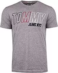 Tommy Jeans T-Shirts Tommy Jeans T- Shirt Mann Block Logo T-Shirt Grau