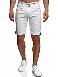 Indicode Shorts Indicode Herren Villeurbanne Jeans Shorts mit 5 Taschen aus 98% Baumwolle | Kurze Denim Stretch Hose Herrenshorts Used Look Washed Destroyed Regular Fit Freizeithose für Männer