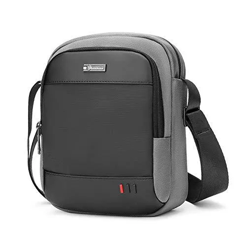 BAIGIO Taschen & Rucksäcke BAIGIO Herrentasche Umhängetasche Klein für Tablet/iPad 8 Zoll, Schultertasche Crossbody Bag Reise mit Viele Fach für Sport, Reisen, Arbeit-Grau