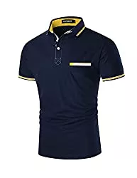 LIUPMWE Poloshirts LIUPMWE Herren Poloshirts Kurzarm Baumwolle Polo Shirts Polohemd Männer Slim Fit Golf T-Shirt Mit Taschen S-XXL