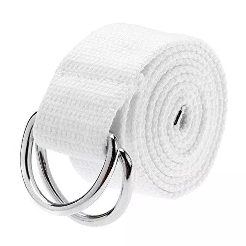 Faletony Gürtel Faletony Herren Damen Gürtel Stoffgürtel mit Doppel D-ringe Schnalle Leinwand Canvas Jeansgürtel Belts 113cm + Original Geschenkbox
