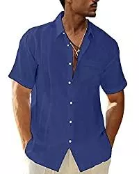 LVCBL Hemden LVCBL Herren Langarm und Kurzarm Hemd Sommerhemd Freizeithemd mit Brusttasche Regular Fit Men Shirts