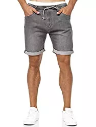 Indicode Shorts Indicode Herren Kadin Sweatshorts mit 5 Taschen aus 82% Baumwolle | Kurze Hose Used-Look Shorts mit Denim-Optik Sommerhose Short Sweat Pants Jeans-Look Freizeithose für Männer