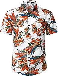 JOGAL Hemden JOGAL Herren Floral Blumenmuster Kurzarm Hawaiihemd
