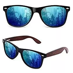 GQUEEN Sonnenbrillen & Zubehör GQUEEN Sonnenbrille Holz Herren Damen Polarisierte Retro UV400