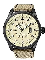 Citizen Uhren Citizen Aviator Eco Drive AW1365-19P Herren-Armbanduhr, Beige/Beige, Schmuck