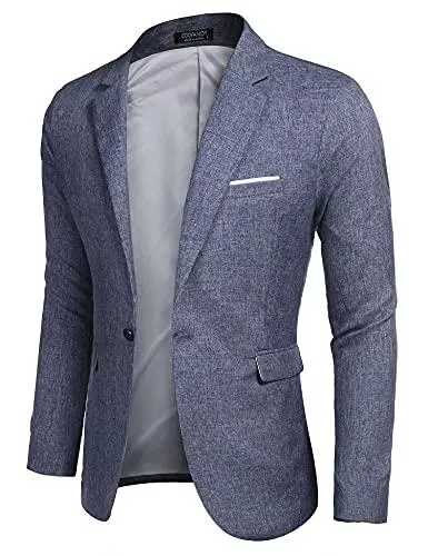 COOFANDY Blazer COOFANDY Herren Sakko Leinenstruktur Slim Fit Männer Blazer Modern Freizeit Sakko Leichte Jackett