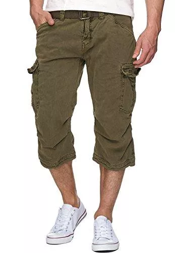 Indicode Shorts Indicode Herren Nicolas Check 3/4 Cargo Shorts aus Baumwolle | Herrenshorts für Männer
