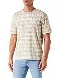 BOSS T-Shirts BOSS Herren TAllover T-Shirt aus Baumwoll-Jersey mit Print der Kollektion