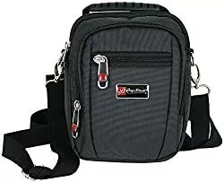 BS Taschen & Rucksäcke Kleine Umhängetasche für Männer Schultertasche Herren Tasche schwarz crossover Bag auch als Gürteltasche tragbar (2361)