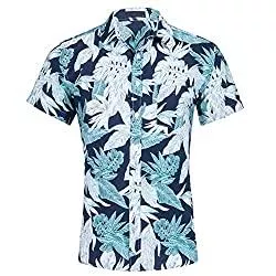 MANLUODANNI Hemden MANLUODANNI Herren Hawaii Hemden Button Down Kurzarm Sommerhemd Freizeithemden Hawaiihemd Print Hemd Männer Funky Look für Karneval Party
