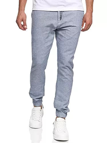 Indicode Hosen Indicode Herren Blnda Stoffhose aus Leinen &amp; Baumwolle | Herrenhose Freizeithose Männer