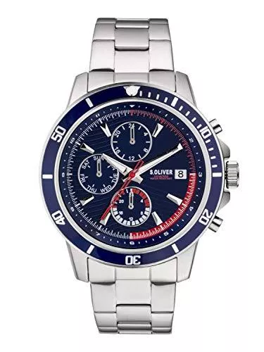 s.Oliver Uhren s.Oliver Herren Chronograph Quarz Uhr mit Edelstahl Armband