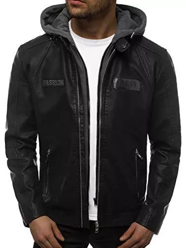 OZONEE Jacken OZONEE Herren Lederjacke Kunstlederjacke Kunstleder Farbvarianten Jacke Bikerjacke Übergangsjacke Herrenjacke Leder Echtlederjacke Echtleder Wildleder Biker JB/JP1147