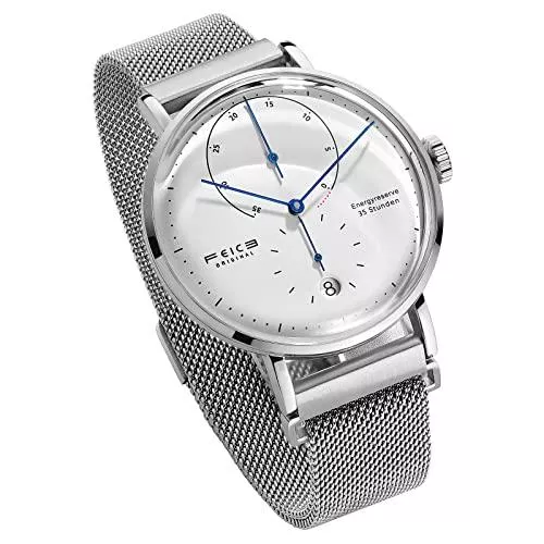 FEICE Uhren FEICE Armbanduhr Herren Analog Mechanisch Uhr Automatikwerk mit Gewölbtes Glas Kalender Bauhaus Ø42mm - FM202