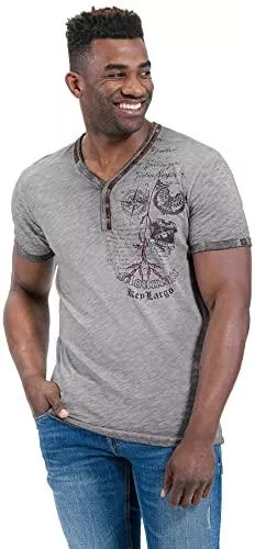 KEY LARGO T-Shirts KEY LARGO Herren Weather Button T-Shirt