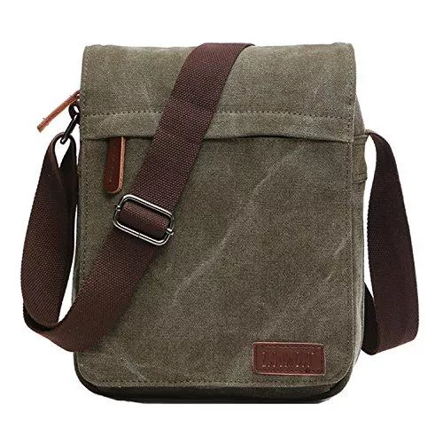 Outreo Taschen & Rucksäcke Outreo Schultertasche Vintage Umhängetasche Herren Messenger Taschen Canvas Kuriertasche für Tablet Retro Reisetasche Schule Aktentasche