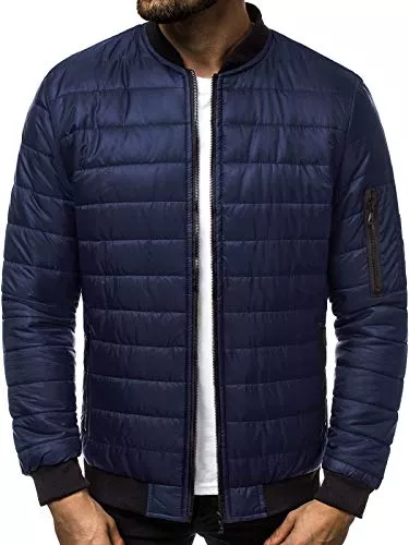 OZONEE Jacken OZONEE Herren Übergangsjacke Jacke Übergang Jacken Herbst Bomberjacke Stehkragen Kapuze Steppjacke Kapuzenjacke Leichte Outdoor Puffer Jacket Gepolstert JS/MY02