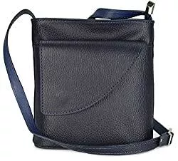 Belli Taschen & Rucksäcke Belli italienische Ledertasche Damen Umhängetasche Handtasche Schultertasche mit zusätzlichem Klappfach - 18,5x18,5x7cm (B x H x T)
