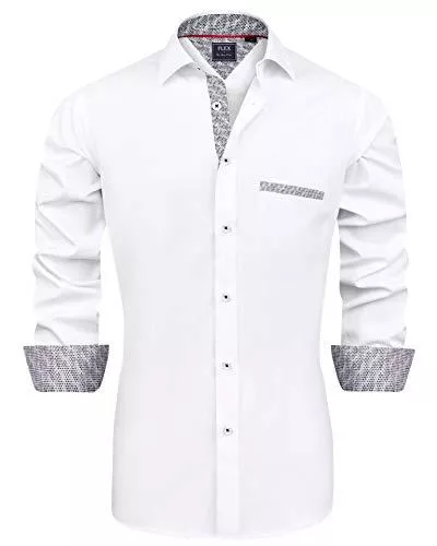 J.Ver Hemden J.Ver Herren Hemd Regular Fit Langarm Herrenhemden Freizeithemd Regular Businesshemd elastiscer Musterhemd